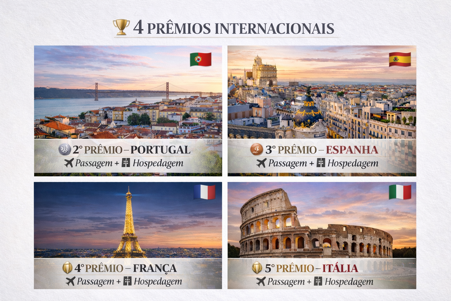 🏆 5 PRÊMIOS INTERNACIONAIS - EUROPA DOS SONHOS